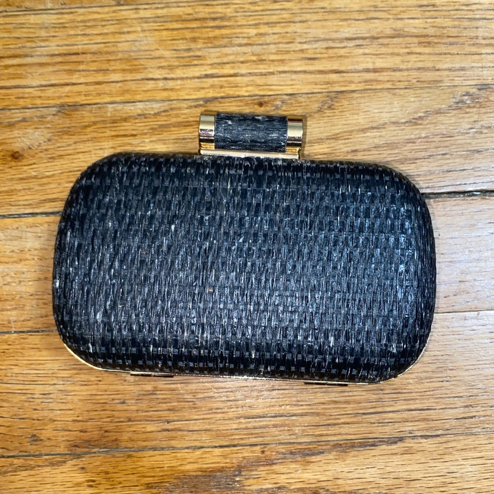 JNB Raffia Straw Box Clutch